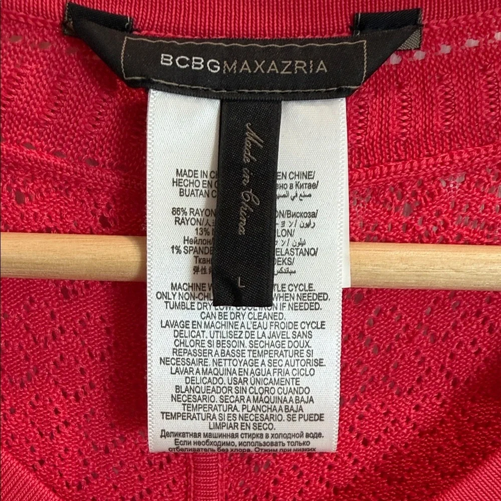BCBGMaxAzria Bold Red Knit Midi Dress - Picture 2 of 3